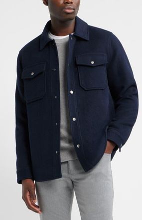 Nordstrom Wool Blend Shirt Jacket in Navy Sapphire at Nordstrom, Size Xx-Large