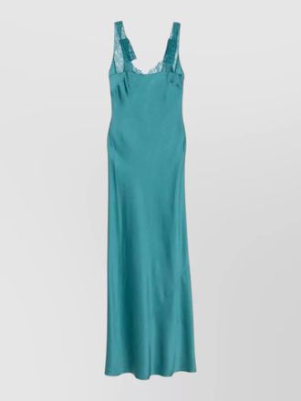 Forte_Forte sleeveless lace trim satin floor length dress