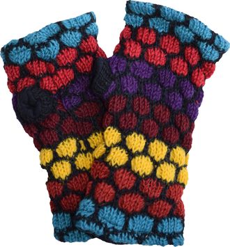 Gheri Womens Warm Woolen Fleece Lined Hand Knitted Mittens Gloves Handwarmers R