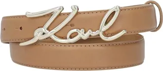 Karl Lagerfeld K/Signature Riem - Dames - Riemen - Bruin - 95 CM - Leer - Accessoires