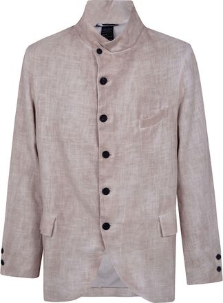 Avant Toi Hand Painted Rever Jacket In Ramie Fabric