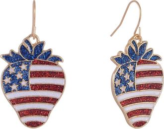 Hallmark American Flag Strawberry Earrings in Red at Nordstrom