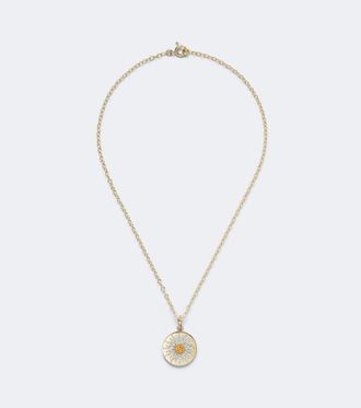 Yvonne L&eacute;on Yvonne L&eacute;on Collana Mini Roi Soleil in oro 18kt con diamanti e citrini