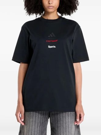 adidas x Footshop x Sparta logo-print T-shirt - unisex - Cotton - XXXL - Black