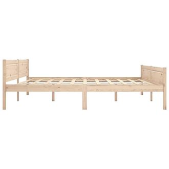 Berkfield Home Modern Bed Frame Solid Pinewood 200x200 cm in Light Brown