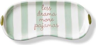 Tag Less Drama More Pajamas Earthenware Glasses Tray Multi 7.3 x 3.2 x 0.6 in in Green at Nordstrom