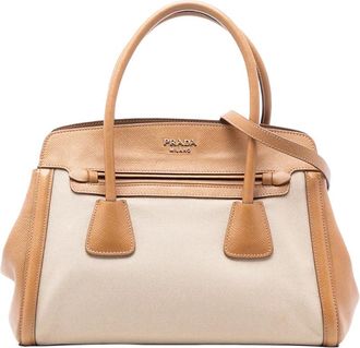 Prada Borsa a tracolla Canapa con finiture in pelle Saffiano 2010-2025 - Marrone