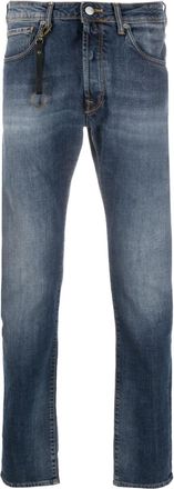 Incotex straight-leg keyring-attachment jeans - men - Cotton/Cotton/Elastane/Polyester - 35 - Blue