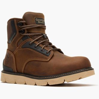 Rocky Mens Carbon Flex Wedge Work Boot - Medium In Brown