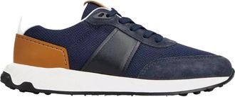 Tod's Navy Blauwe Leren Sneakers - Heren - Sneakers - Blauw - 45 EU - Leer - Schoenen
