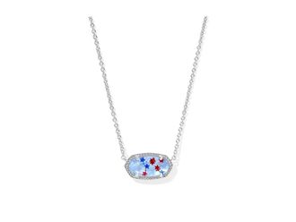Kendra Scott Elisa Pendant Womens Necklace Womens Necklace Silver Red White Blue Star Illusion