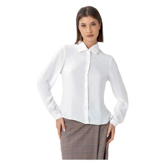 Kocca Shirts, female, White, XS, Chic Long Sleeved Traditional Blouse