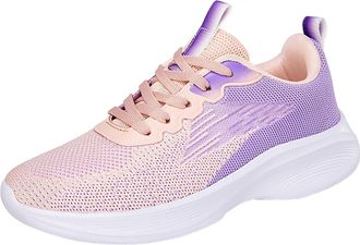 Generic Womens Arch Support Running Trainers Women Wide Fit Lightweight Shoes Fashion Summer Women Mesh Hollow Breathable Comfortable Lightweight Gradient Col