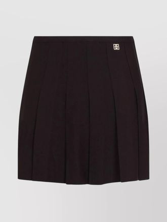 Givenchy wool blend pleated straight hem skirt