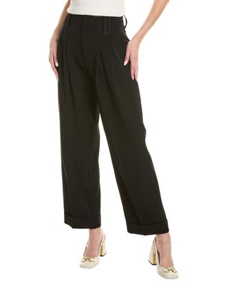 Ganni Ganni Loose Fit Mid-Waist Pleat Pant
