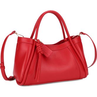 Mali + Lili Mabel Vegan Leather Satchel in Red at Nordstrom