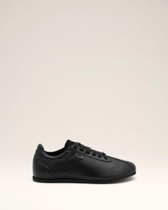 Ami Black Cow Leather Soft Sneakers Black - 36 - Unisex