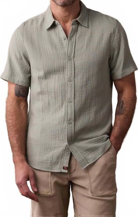 The Normal Brand Kalo Short Sleeve Button Up Shirt In Juniper