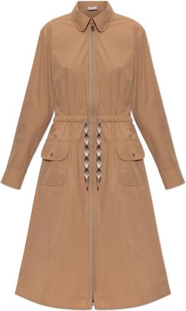Moncler Jurk met ceintuur in de taille - Dames - Shirt Kleedjes - Bruin - S - Kleedjes