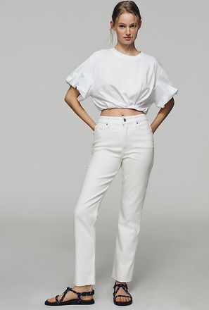 Good American Good True High-Rise Straight-Leg Jeans