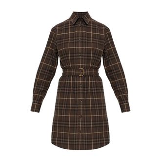 Burberry Kleedjes, Dames, Bruin, S, Katoen, Fiora Jurk