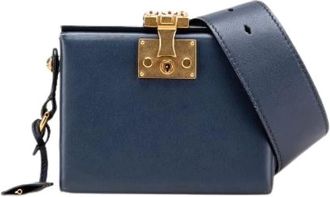 Dior Pre-owned Mini Bags, female, Blue, Size: ONE SIZE Pre-owned Addict Small Box Leather Shoulder Bag
