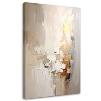 Feeby Cuadro En Lienzo, Abstracci&oacute;n Moderna En Beige, 80x120