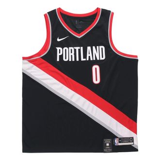 Nike NBA Damian Lillard Icon Edition Swingman Jersey Red Black 864505-010