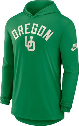 Nike Oregon Legacy Arch Nike Mens Dri-FIT College Long-Sleeve Hooded T-Shirt in Green | 01NB30DUOV-3HJ