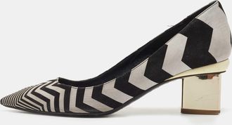 Nicholas Kirkwood Black/grey Zigzag Print Suede Pumps