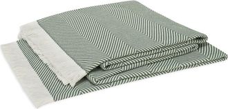 Matouk Leo Fringed Throw Blanket in Palm at Nordstrom