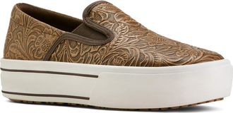 Ariat Skylar Slip-On Sneaker in Brown Floral Emboss at Nordstrom, Size 7.5