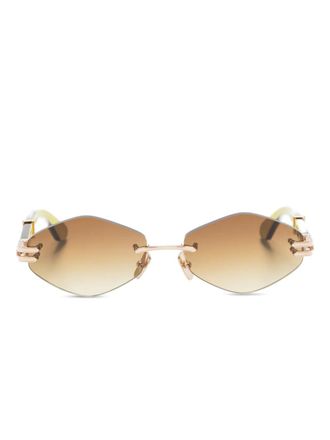 Maybach Eyewear geometric-frame rimless sunglasses - unisex - Metal - One Size - Black