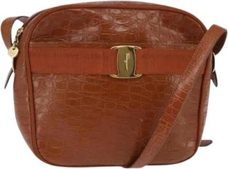 Ferragamo Pre-owned Leren Schoudertas - Dames - Vintage Schoudertas - Bruin - ONE Size - Leer - Vintage