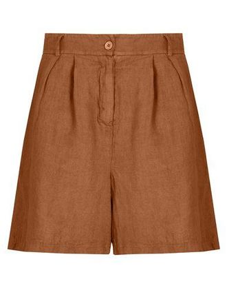 8 by YOOX LINEN HIGH-WAIST PLEATED BERMUDA
