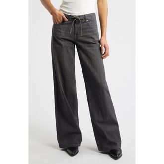 PacSun Aubrey Wide Leg Jeans in Gray at Nordstrom, Size 29