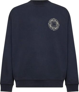 Stone Island Felpa girocollo con logo Compass - Blu