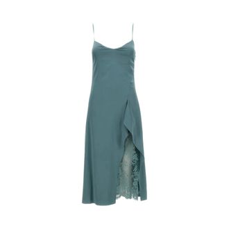 Acne Studios Midi Dresses, female, Green, Size: S Satin Slip Dress