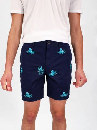 Lords of Harlech Mens Edward Short In Octopus Embroidery