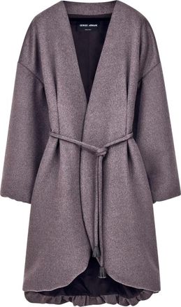 Giorgio Armani Caban Jas - Dames - Jas met riem - Grijs - XL - Jassen