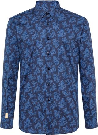 Billionaire Boys Club Milano Shirt - Heren - Casual Overhemden - Blauw - XS - Katoen - Overhemden