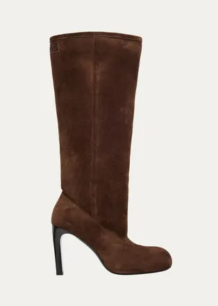 Balenciaga 100mm Fargo Suede Knee-High Boots