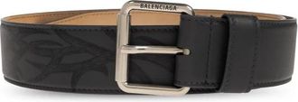 Balenciaga Leren Riem - Heren - Riemen - Grijs - 105 CM - Leer - Accessoires