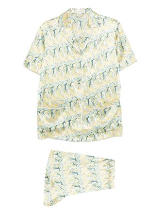 Olivia Von Halle Pigiama Ingo Loulou con stampa (2 pezzi) - Giallo