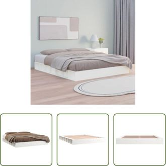 vidaXL Letto in legno - Giroletto Bianco 120x200 cm in Legno Massello
