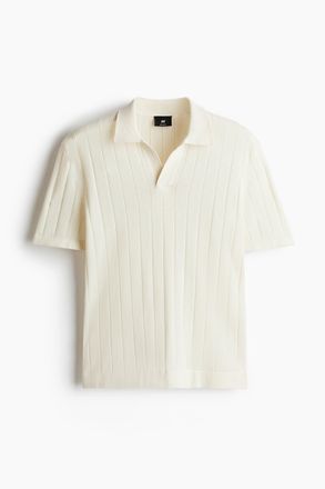 H&M Poloshirt aus Leinenmix Regular Fit - Cremefarben