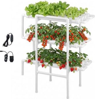 OEM Juego De Sistema De Cultivo Hidrop&oacute;nico 3 Niveles Y 108 Sitios, Con Riego Programado, Tubos Hidrop&oacute;nicos Engrosados, Kit De Cultivo Para Hortalizas, F