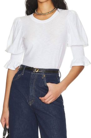 Nation Ltd Cadence Drama Sleeve Tee In White