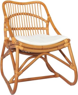 vidaXL Vidaxl - Silla De Rat&aacute;n Lino Marr&oacute;n Claro