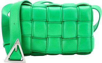 Bottega Veneta Green Maxi Intrecciato Leather Cassette Crossbody Padded Small (Authentic Pre-Loved)